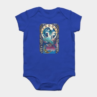 Blue Mermaid art nouveau Baby Bodysuit